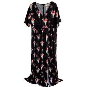 MISSLOOK Black Floral Maxi Dress Size 2XL